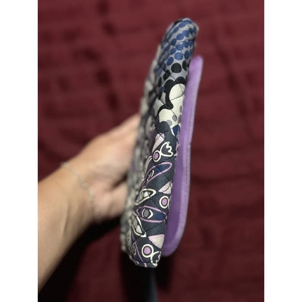 Vera Bradley Quilted Floral Medallion Wallet Clutch Snap Zip Coin‎ Purple Cotton
